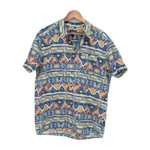 Patagonia Go To Shirt Mens Large Button Down Casual Geometric Print Short Sleeve